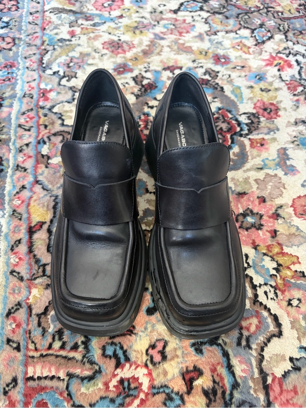 Vagabond Black Leather Women’s Slip-On Loafers